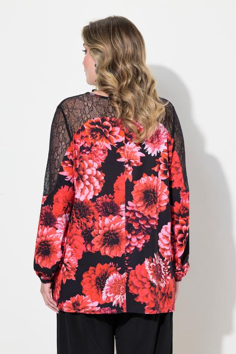 Actual product image Miamoda Bluse, A-Linie, Blütenmuster, Mesh-Einsätze (42)