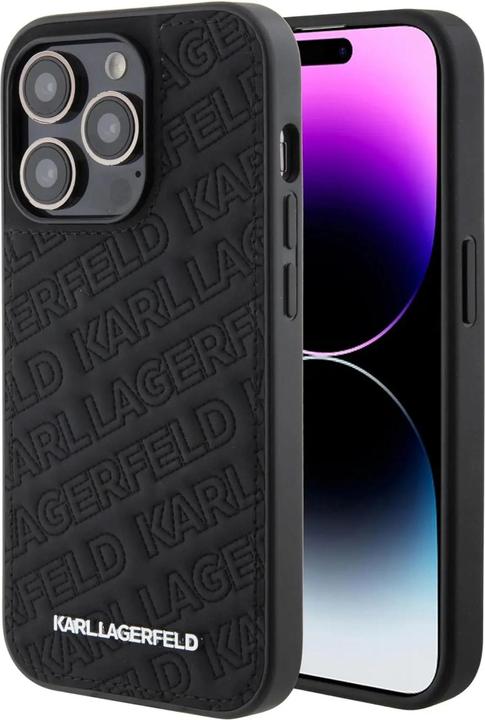 Actual product image Karl Lagerfeld KLHCP15XPQKPMK iPhone 15 Pro Max 6.7" czarny/black hardcase Quilted K Pattern (Apple iPhone 15 Pro Max)