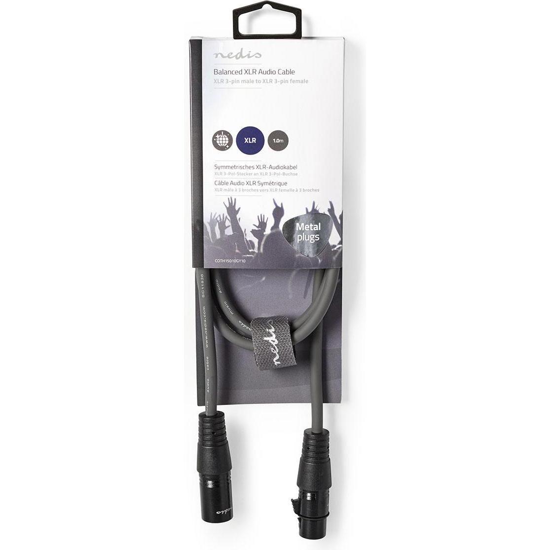 Thumbnail - Nedis Balanced Audio-Kabel XLR 3-Pin Stecker XLR 3-Pin Buchse Vernickelt 1.00 m rund PVC (1 m, XLR), Audio Kabel
