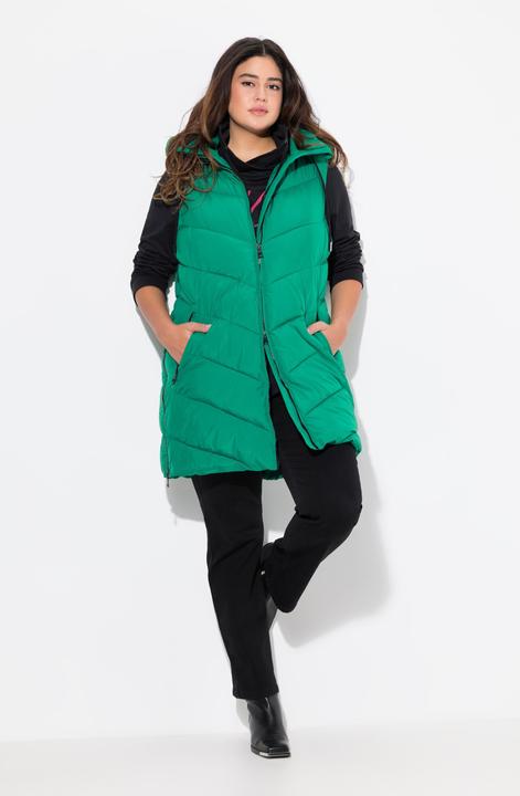 Immagine prodotto Ulla Popken Gilet trapuntato e idrorepellente HYPRAR con taglio lungo e zip a doppio cursore (46, 48)