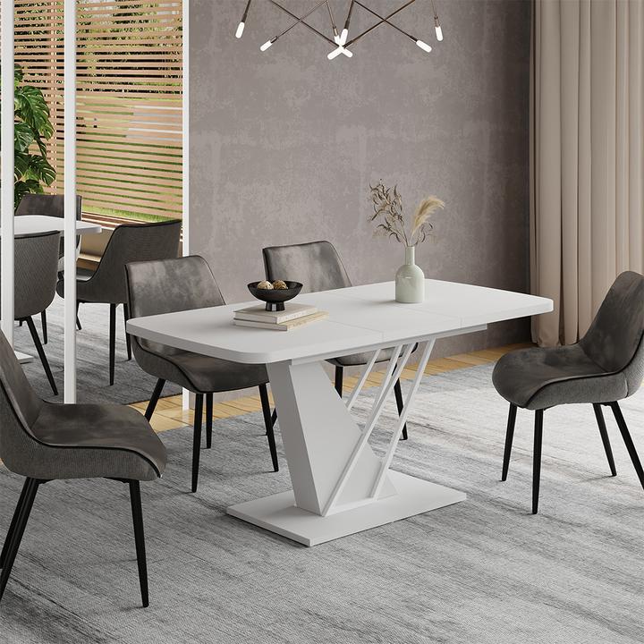 Produktbild Vicco Esstisch Fenaro, Weiss/Weiss, 120 x 80 cm ausziehbar