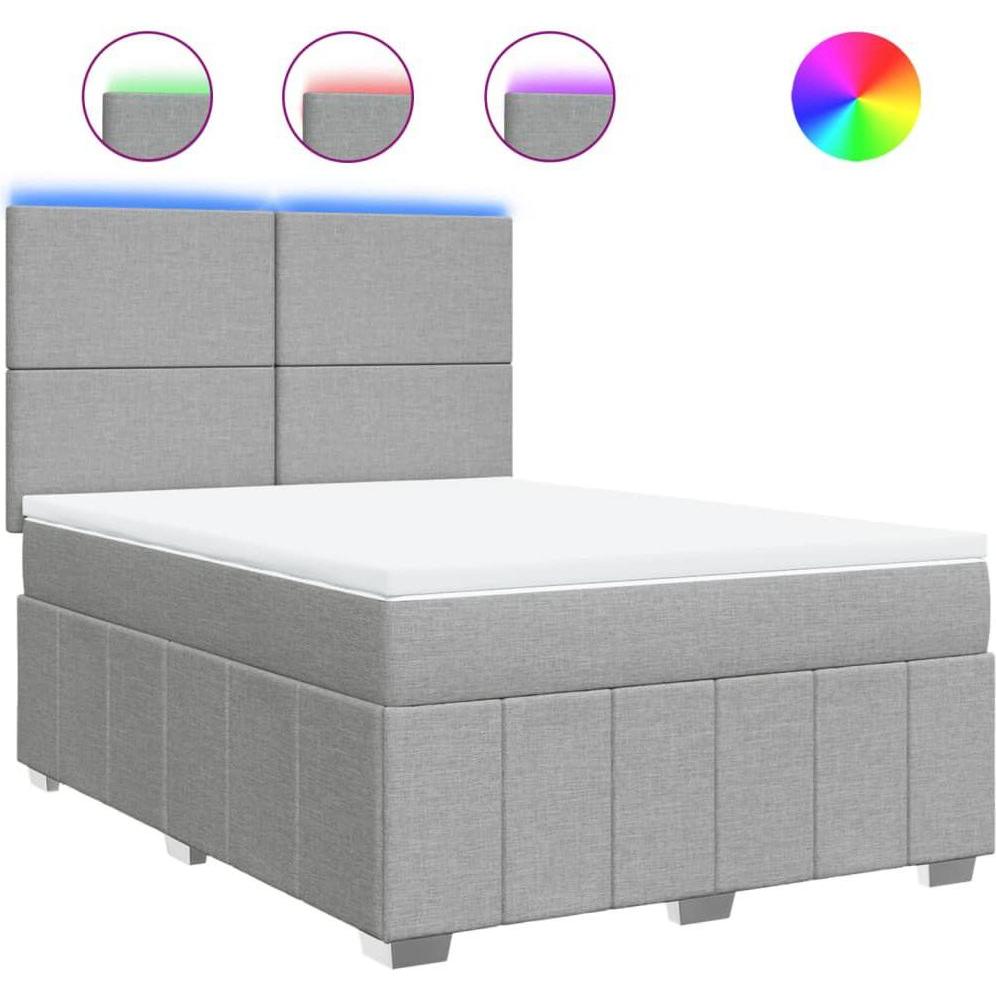 Thumbnail - VidaXL, Bett, Bo x springbett mit Matratze 140 x 190 cm Stoff (140 x 190 cm)