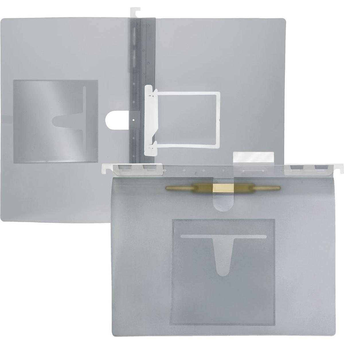 Foldersys, Mappe, Multi-Hängehefter A4 PP U-Clip/Heftzunge anthrazit transluzent (A4, 1 x)