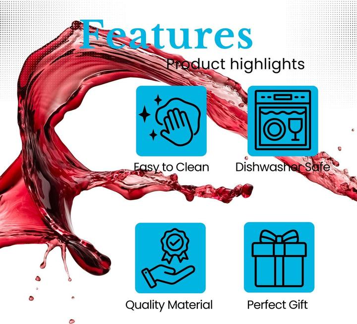 Produktbild Intirilife Wein Glas Set (60 cl, 4 Gläser, Rotweingläser, Weissweingläser)