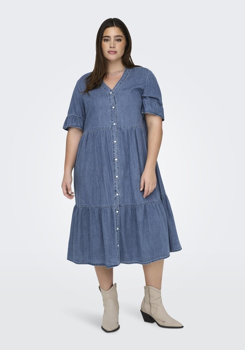 Image du produit Only Coupe décontractée Col en V Manches cloches Robe courte en jean (54)