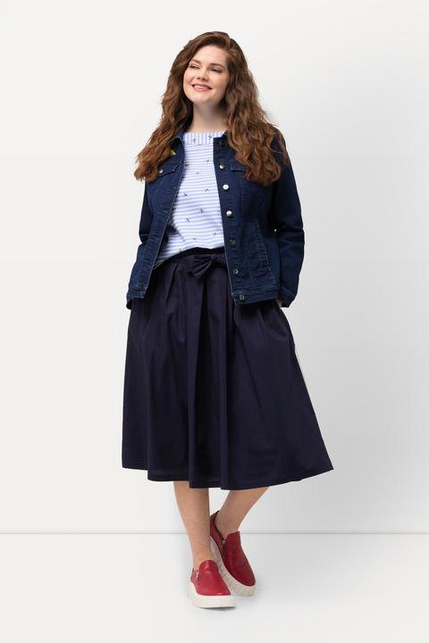 Image du produit Ulla Popken Jupe plissée avec taille confortable à cordon, ligne A (50)