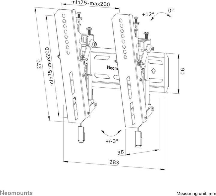 Image du produit Neomounts Support mural WL35S-850BL12 Noir (Mur, 65", 40 kg)