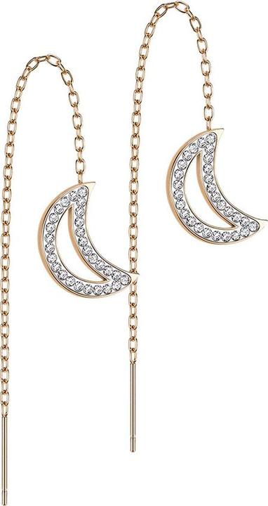 Immagine prodotto Star Piercing Orecchini pendenti in oro rosa con catena a caduta libera e cristalli (senza ottone, Acciaio chirurgico 316L)