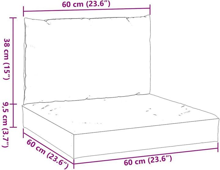 Produktbild vidaXL 10-tlg. Garten-Lounge-Set mit Kissen (60 x 60 cm)