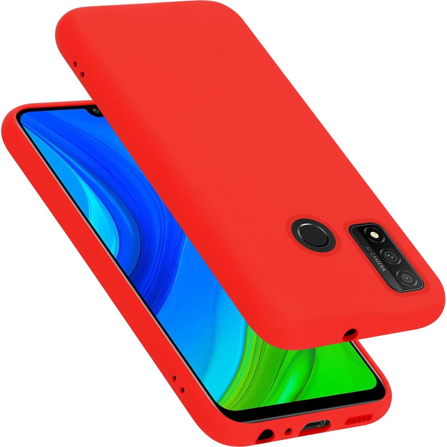 Cadorabo TPU Liquid Silicone Case Hülle für Huawei P SMART 2020 (Huawei P Smart (2020)), Smartphone Hülle, Rot