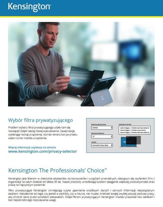 Actual product image Kensington privacy filter 2-way (27", 16:9)