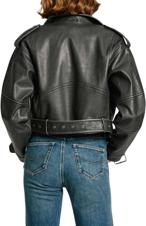 Image du produit Pepe Jeans Amalia Pull Femme, Col Biker, Fermeture Éclair, Coupe Regular (XL)