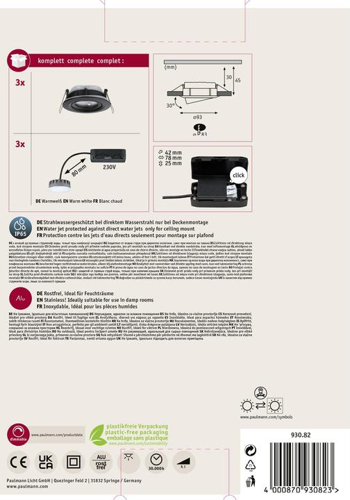 Immagine prodotto Paulmann Nova Plus Coin apparecchio da incasso (470 lm)
