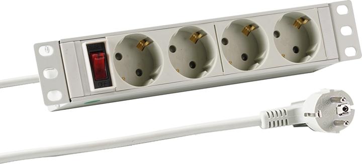 Produktbild EFB Elektronik 1HE Steckdosenleiste 4xCEE 7/3 mit Schalter,Alu (4x, 2 m)