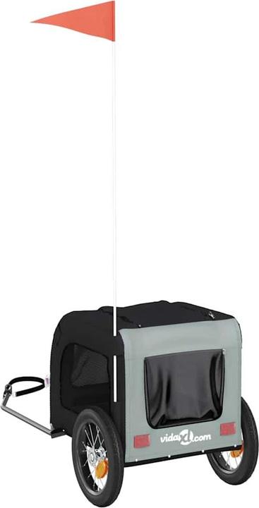 Actual product image vidaXL Bicycle trailer dogs grey and black Oxford fabric and iron