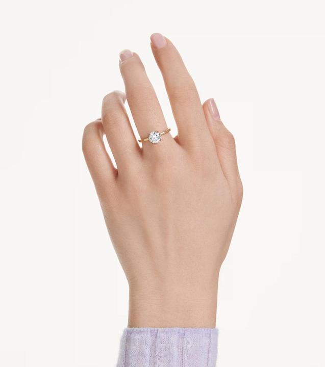 Actual product image Swarovski Stilla Attract Cocktail Ring Rundschliff Weiss Goldlegierungsschicht (55)