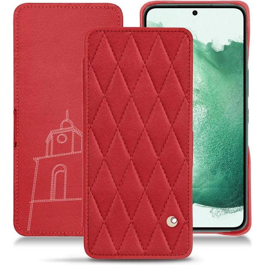 Noreve Lederschutzhülle horizontal (Samsung Galaxy S22+ 5G), Smartphone Hülle, Rot