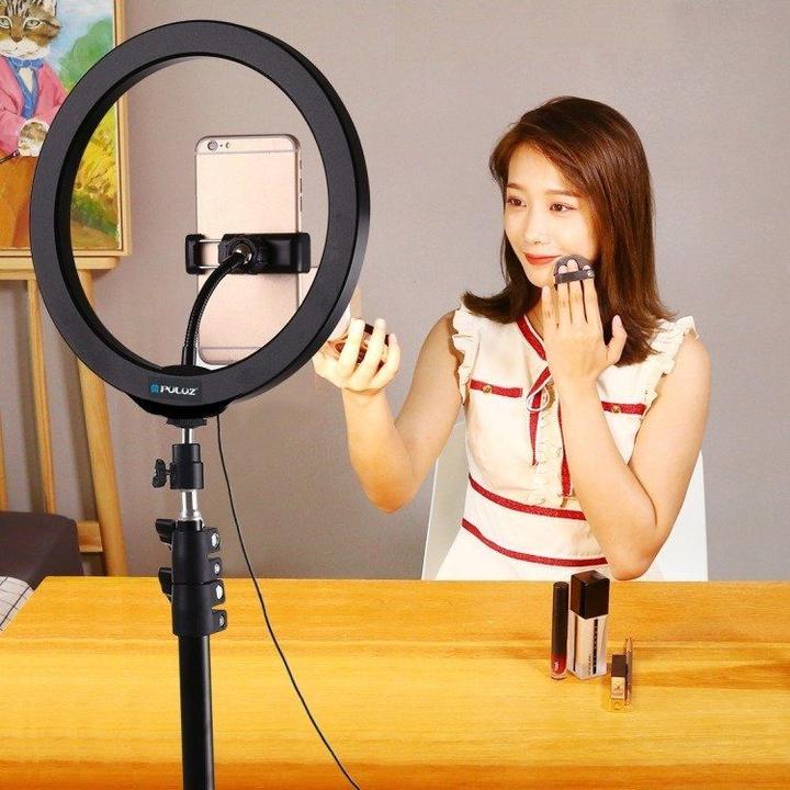 Produktbild Puluz 1,1m Tripod Mount + 26cm RGBW LED Ring Vlogging PKT3044 (Ringleuchte)