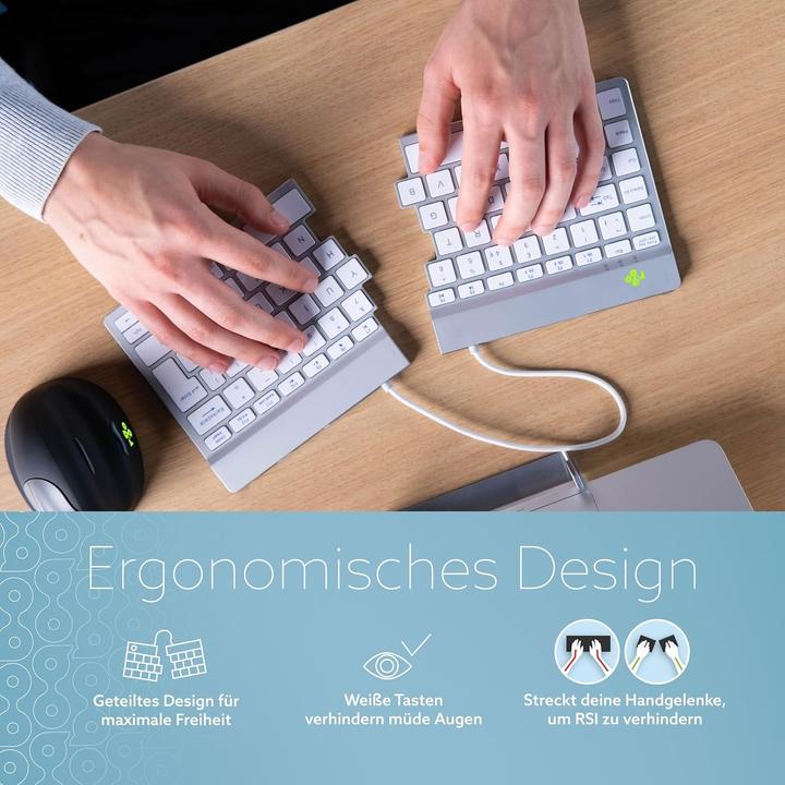 Actual product image R-Go Tools R-Go Keyboard Split Break DE Layout Bluetooth White (Germany, Wireless)