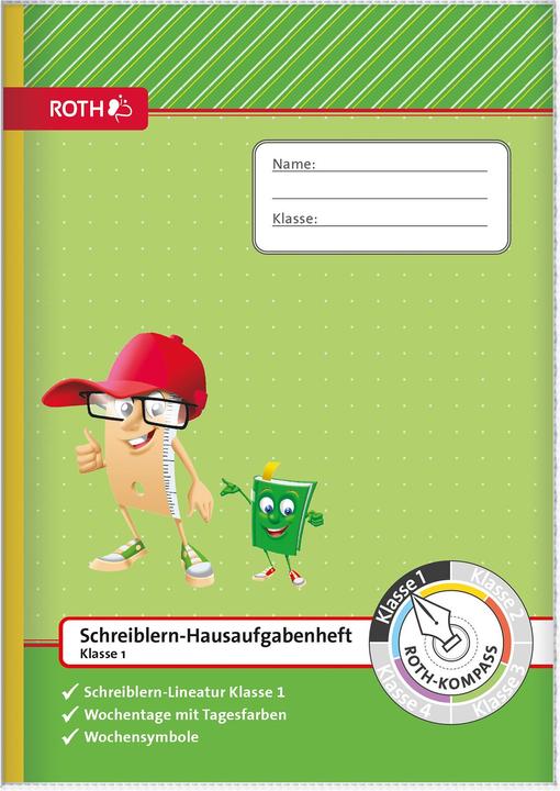 Roth Schrijfhuiswerkboek Kompas, 1e klas, DIN A4 (A4, Geen binding, Duits)