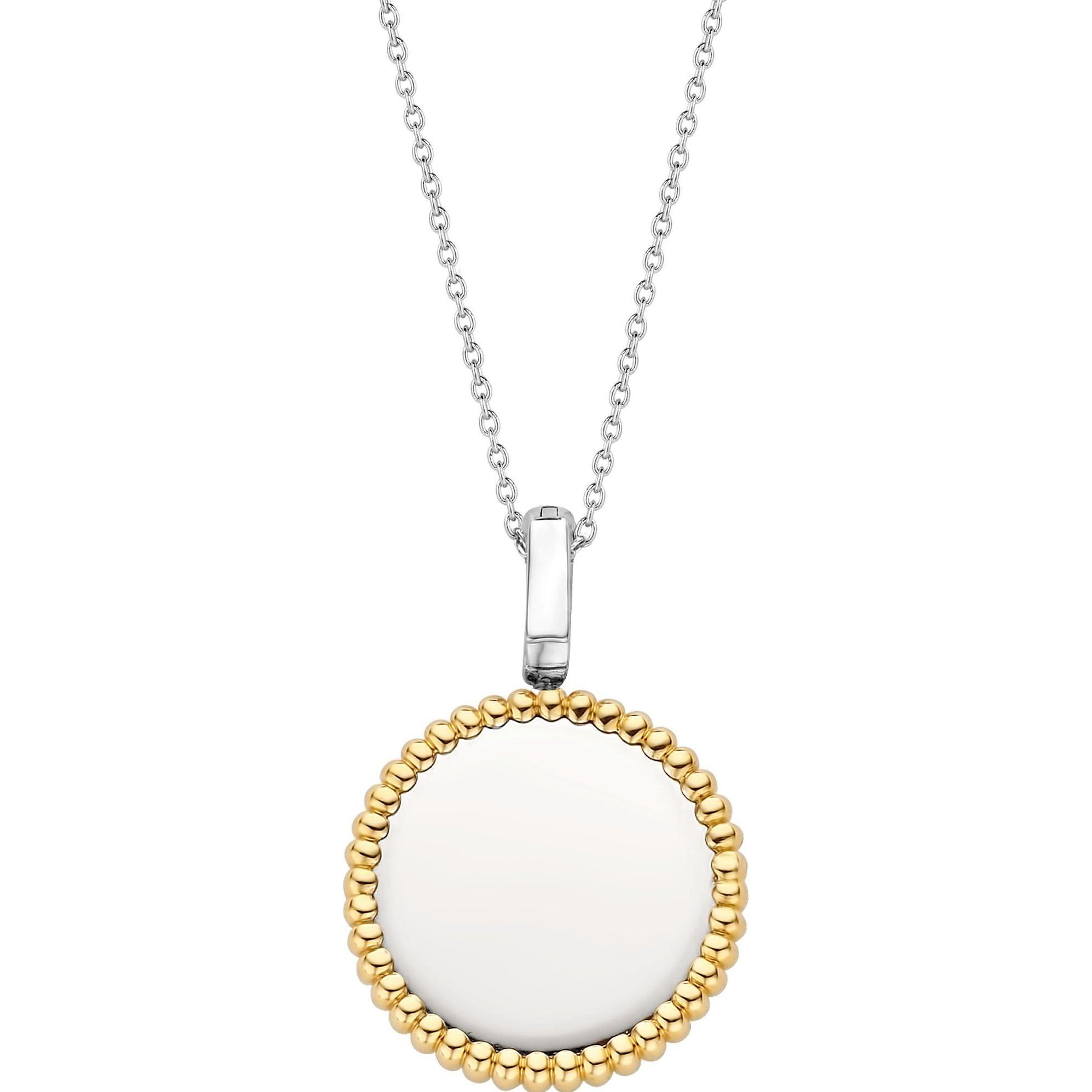 Ti Sento Milano, Halsschmuck, Kette mit Anhänger und Zirkonia bicolor 6798SY, (925er Silber, 20 cm)