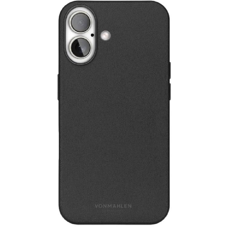 Vonmählen Kunstleder-Case für iPhone 16 schwarz (Apple iPhone 16), Smartphone Hülle, Schwarz