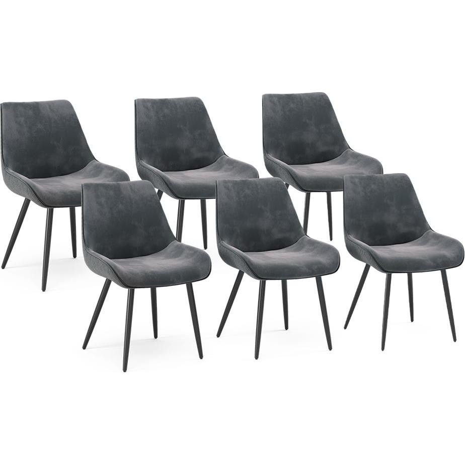 Vicco, Stühle, Esszimmerstuhl Eleganza, Anthrazit, 6er Set