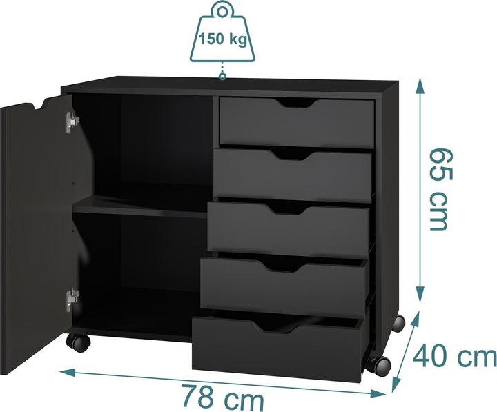 Actual product image Relaxdays office trolley