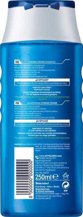 Produktbild NIVEA MEN Strong Power pH-Optimal Shampoo Trio (750 ml, Flüssiges Shampoo)