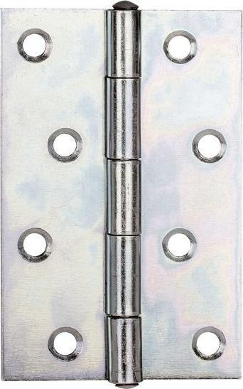 Actual product image Alberts Half-width hinge with riveted brass pin, 101 x 65 mm, galvanised yellow
