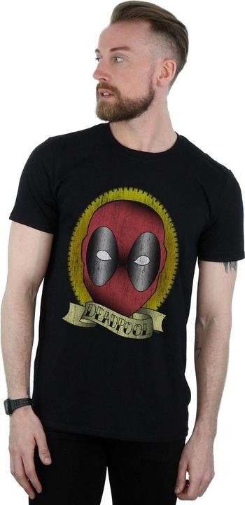 Actual product image Mens Deadpool Tattoo Print T-Shirt (XXL)