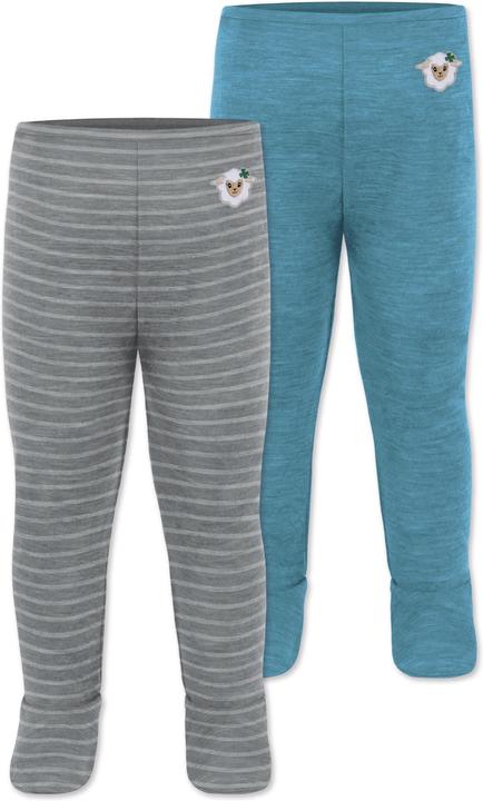Normani 2er Pack Baby Merino Unterhose mit Füssen - 9539