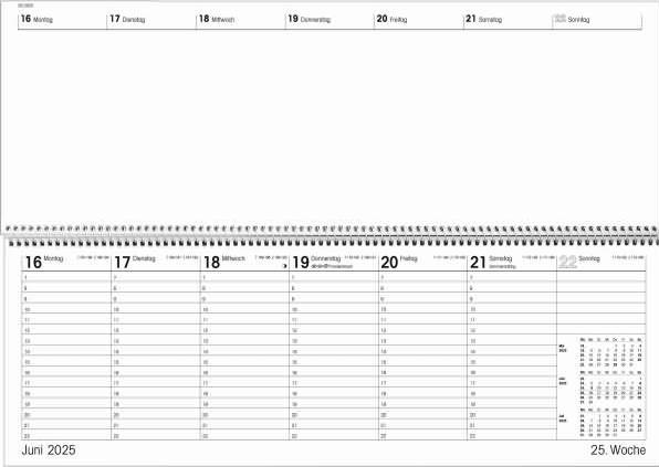Nährwerte und Zutaten Tisch-Querkalender Giganta 2025 XXL grün, 42,2x14,8cm, Bürokalender mit 120 Seiten, 1 (Harter Einband, Deutsch)