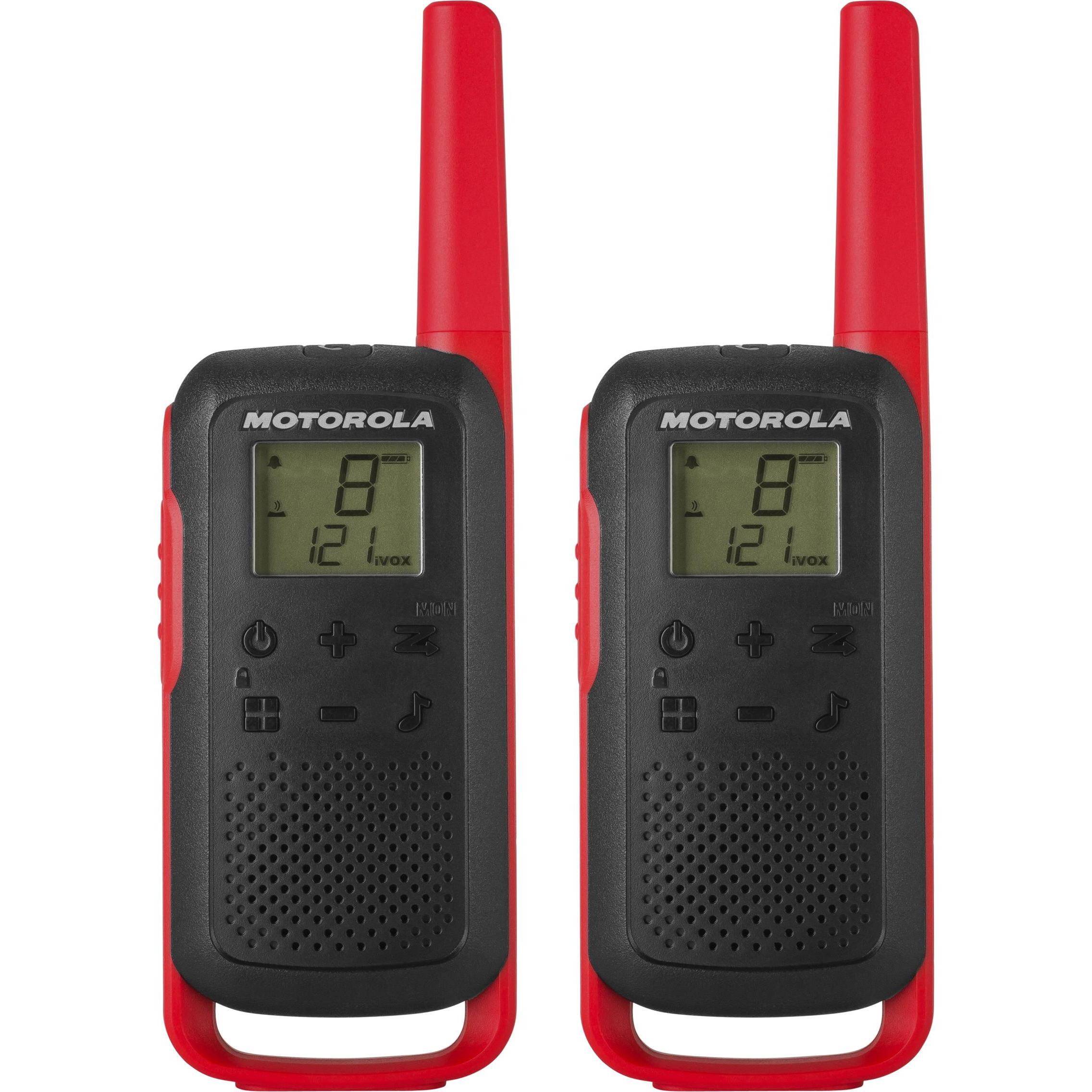 Motorola 2er Set Talkabout (8 km), Walkie-Talkie, Rot, Schwarz