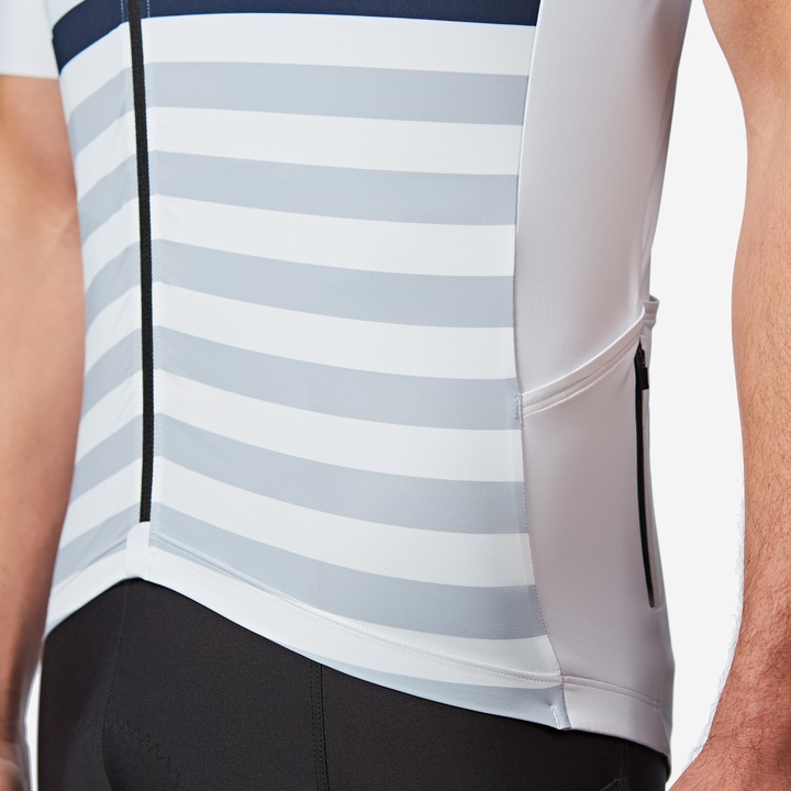 Image du produit Van rysel Maillot vélo route manches courtes été ajusté homme - EDR 2 blanc marinière (S)
