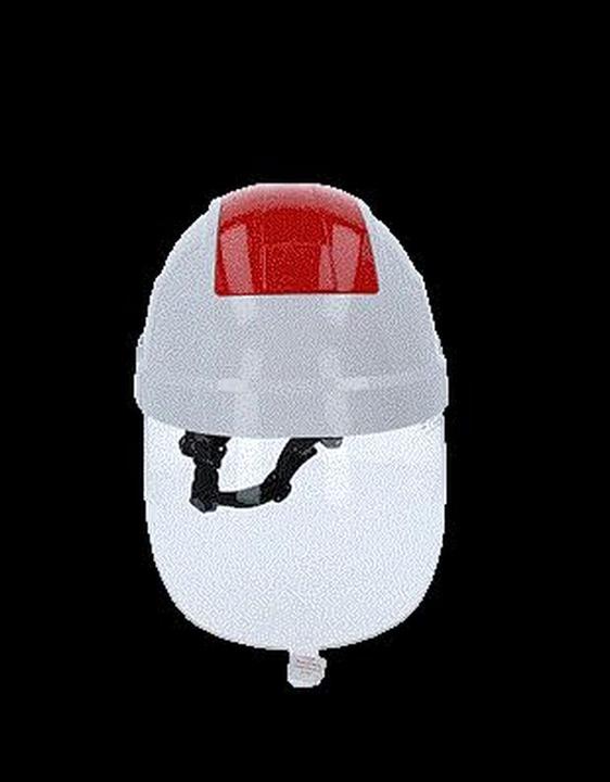 Actual product image KS Tools Work safety helmet with face protection, red (53 - 63 cm)