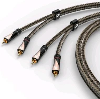 Actual product image Avinity Audio cable, 2 cinch plugs - 2 cinch plugs, fabric, gold-plated, 2 m (2 m, Cinch)