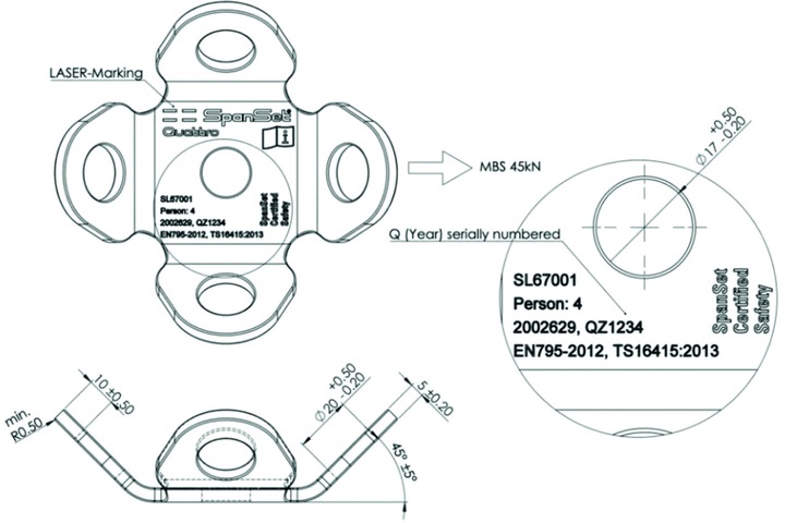 Actual product image SpanSet Anschlagspunkt QUATTRO (Fall-arrest device)