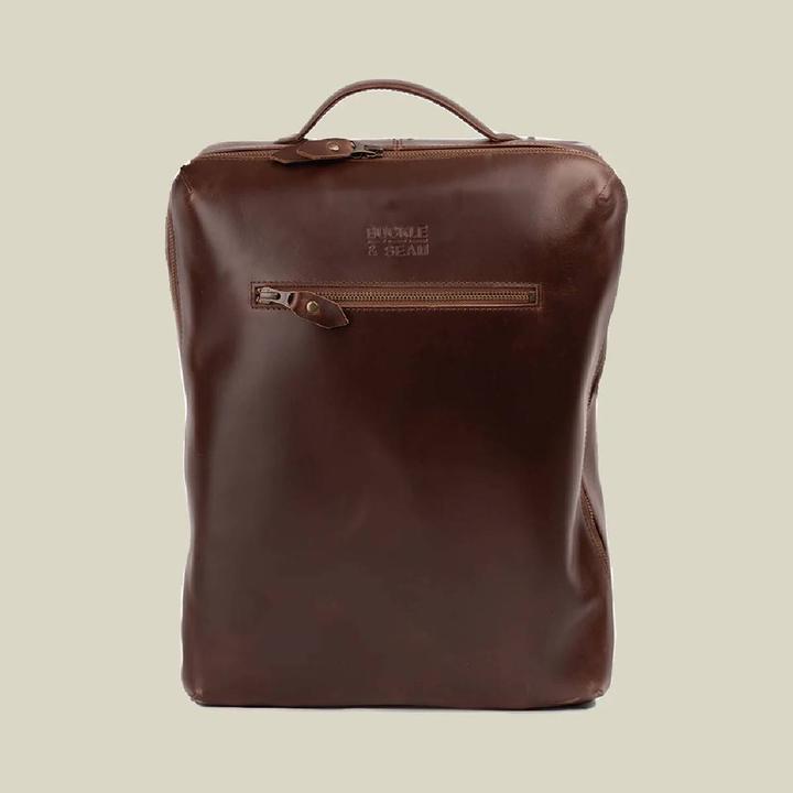 Image du produit Buckle & Seam Leder Rucksack Mik Braun/Dots