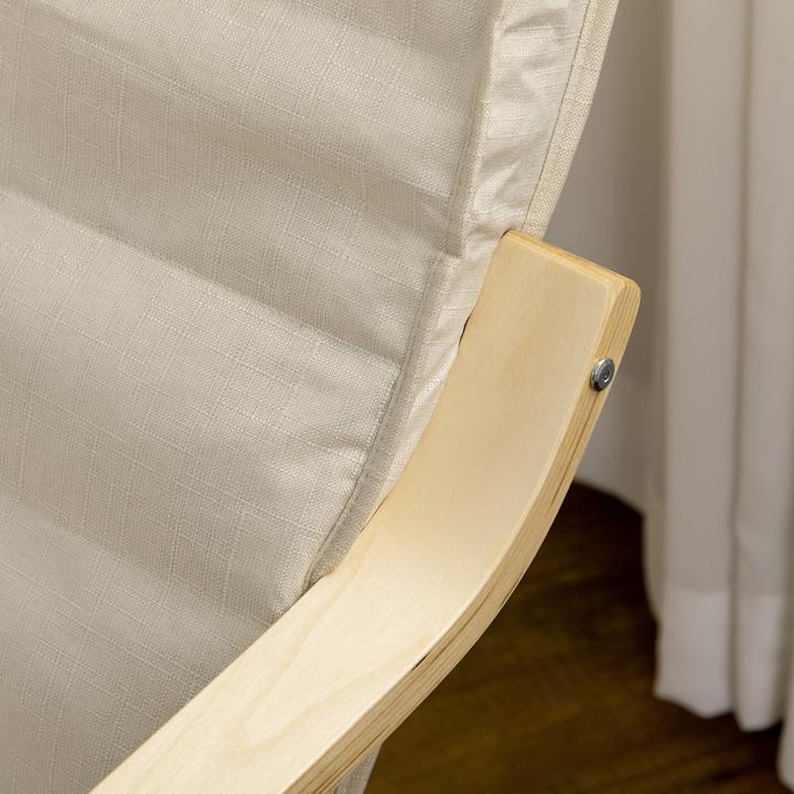 Produktbild Homcom Relaxsessel Polyester, Birkenholz Cremeweiss