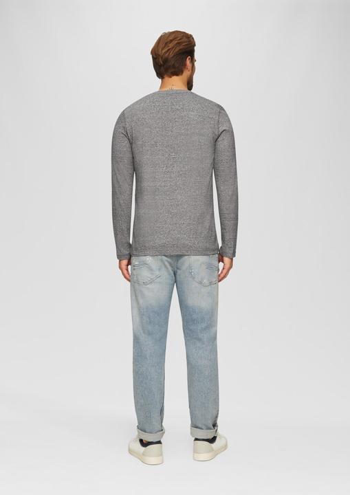 Produktbild S.Oliver T-Shirt Meliertes Longsleeve mit Henley-Ausschnitt (3XL)