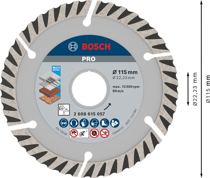 Actual product image Bosch Professional Zubehör PRO Multi Material diamond cutting disc, 115 x 22.23 mm
