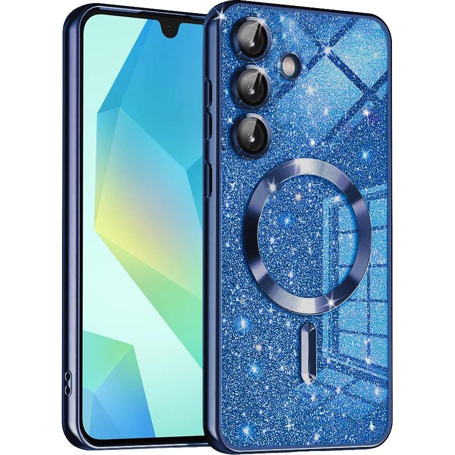 Techsuit - Luxury Glitter MagSafe - Samsung Galaxy A16 4G / A16 5G - Deep Blue (Samsung Galaxy A16 5G, Samsung Galaxy A16), Cover smartphone, Blu