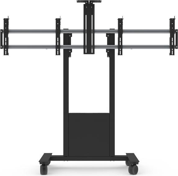 Actual product image SMS Func Mobile Video Conference - Cart for 2 LCD Displays / CPU / Camera - Black
