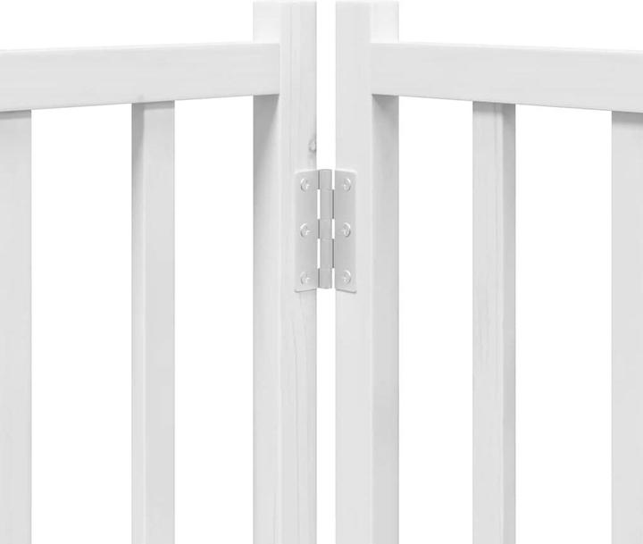 Produktbild vidaXL Hundetor mit Tür Faltbar Hundegitter Schutzgitter Weiss 6-tlg. Massivholz (50 cm)
