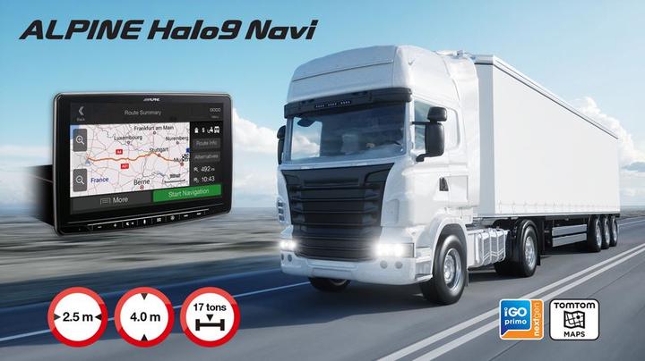 Actual product image Alpine INE-F904DC Halo9 mit LKW- und Reisemobilprofilen, 9-Zoll Display, GPS (9")