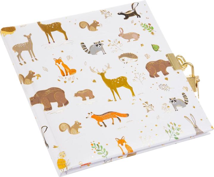 Produktbild Goldbuch Tagebuch mit Schloss Woodland white Turnowsky (16.5 x 16.5 cm, Blanko, Harter Einband)