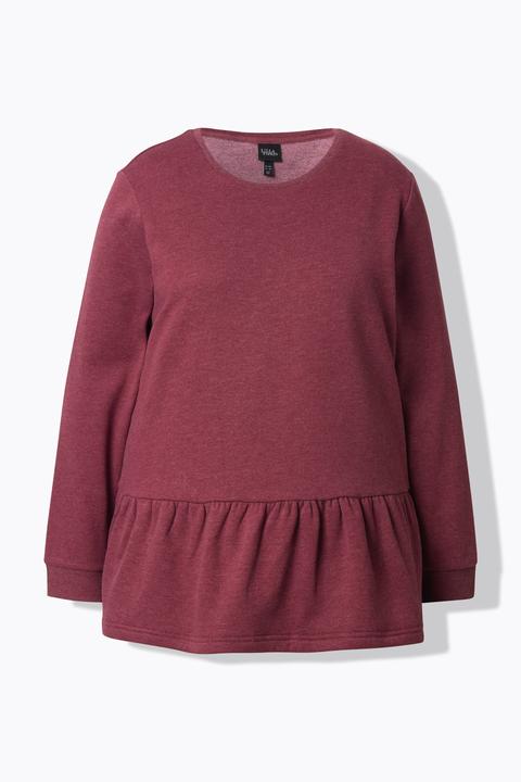 Produktbild Ulla Popken Sweatshirt, Volantsaum, A-Linie, Rundhals, Langarm (46, 48)