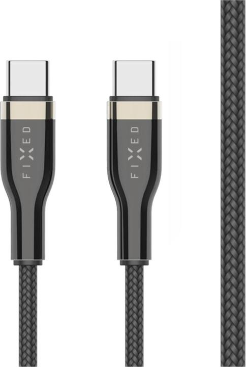 Actual product image Fixed Braided Cable USB-C/USB-C, 1,2m, 100W, black (1.20 m, USB 2.0, 100 W)