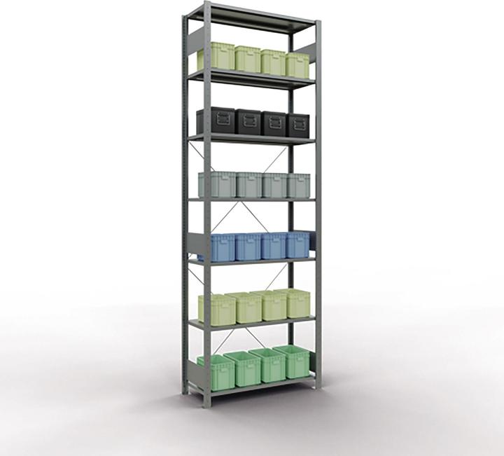 Produktbild Schulte Lagertechnik Stecksystem Grundregal MULTIplus150 mit Kreuzstrebe